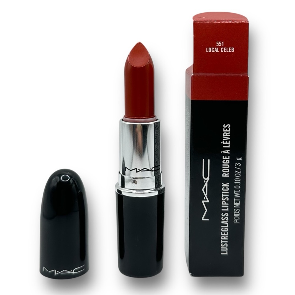 MAC LUSTERGLASS Lipstick LOCAL CELEB 551 FULL SIZE IN BOX NEW & AUTHENTIC